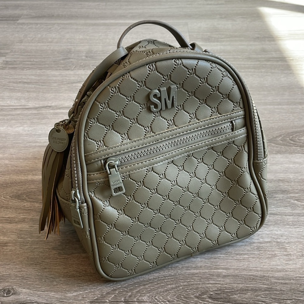 Steve Madden olive green mini backpack